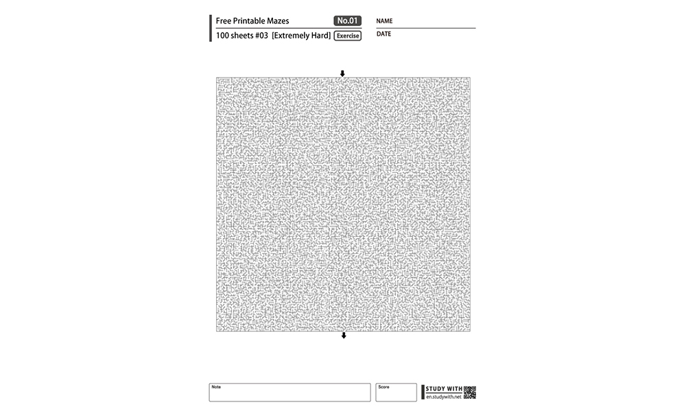 [Hard] Free Printable Mazes for Kids 100 Sheets #01 | Free Printable ...