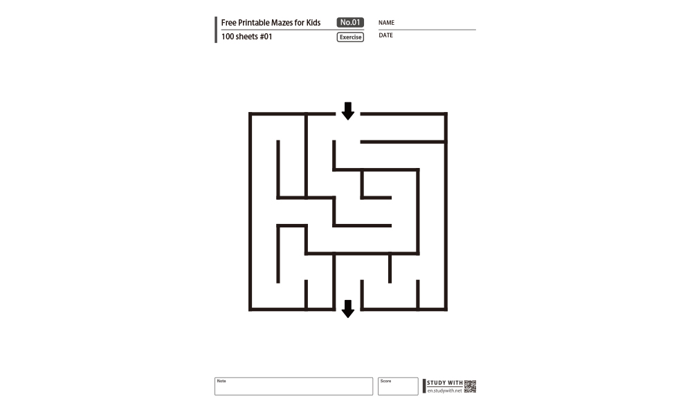 [Easy] Free Printable Mazes for Toddlers 100 sheets #01 | Free ...