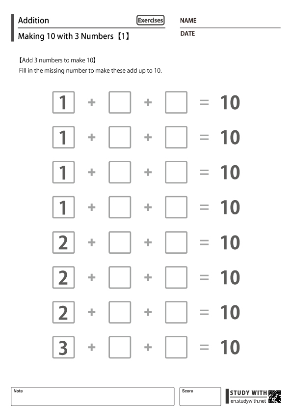 Make 10 worksheets free